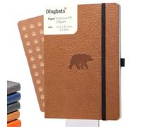 Dingbats* Wildlife Dotted Journal Notebook A5 - Vegan Leather Soft Cover - Ideal for Work, Travel, Writing - with Pocket, Elastic Closure & Bookmark