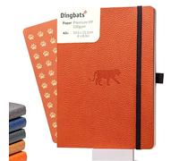 Dingbats* Wildlife Dotted Journal Notebook A5 - Vegan Leather Soft Cover - Ideal for Work, Travel, Writing - with Pocket, Elastic Closure & Bookmark