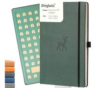 Dingbats Notebook Wildlife – Lined PU Leather A4+; Pen holder, pocket, elastic – Green Deer