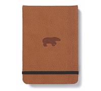 Dingbats* Wildlife Pocket A6+ Hardcover Notebook - PU Leather, Micro-Perforated 100gsm Cream Pages, Inner Pocket, Elastic Closure (Lined, Brown Bear)