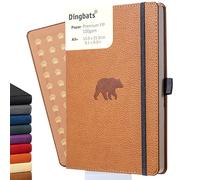 Dingbats* Wildlife Squared Journal Notebook A5 - Vegan Leather Hardcover - Ideal for Work, Travel, Writing - with Pocket, Elastic Closure & Bookmark