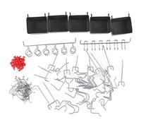 DINGBU 114Pcs Pegboard Hooks Assortment, Heavy Duty Industrial Pegboard Accessories Organizer Kit with Bins and Locks, Plated Alloy Hooks for Garage Workshop Kitchen Basement