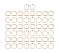DINGBU 50Pcs D Rings Buckle, Metal D Rings Sewing Buckles, Close Connection Strong Electroplating Anti Rust for DIY Wallets Key Chains, Luggage Hardware Accessories with 3 Colors Gold Sil (Golden)