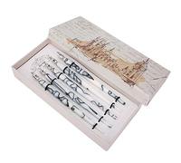 DINGBU 5Pcs Acrylic Pen Set with Round Nib, Smooth Writing Drawing Pen for Comic Art, High Light Transmittance Acrylic Pens with Elegant Pattern, Ideal Gift for Artists and (White)