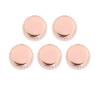 DINGBU 5Pcs Watch Crown Parts, Wrist Watch Crown Replacement Kit, Assorted Sizes 4.5mm 5mm 5.5mm Rose Gold Steel Crowns for Watch Repair, Durable Wear Resistant Spare Parts (4.5mm flat large hole)