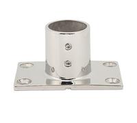 DINGBU Boat Handrail Fitting Rectangular Base, Marine Deck Handrail Mount with Rugged Rustproof Design, 316 Stainless Steel Silver Base for Boat Yacht and Marine Railings (90°25MM/1in)