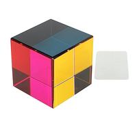 DINGBU Color Cube Optical Prism, 6 Sides Glass Light Refracting Cube for Home Decor and Educational Physics Toy, Creates Rainbow Patterns with Sunlight for Photography and Kids (60mm)