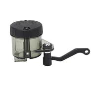 DINGBU Motorcycle Front Brake Pump Oil Cup Clutch Cylinder Fluid Reservoir Tank, Replacement for CBR600RR CBR1000RR CBR600 YZF R6 R1, Long Bracket with 10cm Tubing, Durable Plastic and Me (Black)