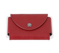 DINGBU Retro Men's Leather RFID Credit Card Holder Wallet Clip, Aluminium Card Case with Coin Pocket & Buckle Closure, Slim Money Organizer for Daily Carry (Crazy Horse red)