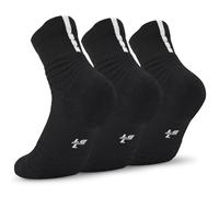 Dingcooler Elite Basketball Socks, Cushioned Athletic Sports Crew Socks for Youth Adult, 3 Pairs G7 Black, L