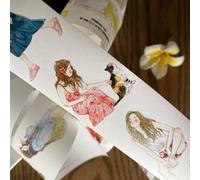 DingDing Vol10-37 Follow Your Heart,Pre-cut Washi Paper PET Tape Stickers,1.97 INx10.94 YD,Original Vintage Character Design for Scrapbooks Supplies,Journaling,Junk Journal,Bullet Journals,Planners