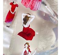 DingDing Vol12-42 A Little Red,Matte PET Tape of Pre-cut Washi Tape Stickers,2.36 INx10.94 YD,Original Vintage Design for Scrapbooks Supplies,Journaling,Junk Journal,Bullet Journals,Planners Stickers