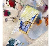 DingDing Vol12-45 Time Imprint,Matte PET Tape of Pre-cut Washi Tape Stickers,2.56 INx10.94 YD,Original Vintage Design for Scrapbooks Supplies,Journaling,Junk Journal,Bullet Journals,Planners