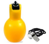 Dingfeiyu 2 Pack Whistle, 1 Pcs Hand Squeeze Whistle and 1 Pack Stainless Steel Sports Whistle with Lanyard for Coaches, Physical Education Instructor Dog Trainer, Kids Educational Toy Gift (Yellow)