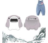 Dingfeiyu Case Hidden for Apple Airtag, Holder Protective Cover with Safety Pins, Wearable GPS Tracker Cases for Child, Elderly, Pets Collar, Clothes, Backpacks (grey 3D shark)