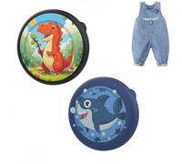 Dingfeiyu Case Hidden for Apple Airtag, Protective Holder Cover with Pin, GPS Tracker Cases for Child, Elderly, Pets Collar, Clothing, Backpacks, Luggage (red Dinosaur + Shark)