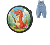 Dingfeiyu Case Hidden for Apple Airtag, Protective Holder Cover with Pin, GPS Tracker Cases for Child, Elderly, Pets Collar, Clothing, Backpacks, Luggage (red Dinosaur)