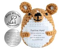 Dingfeiyu Emotional Support Gift With Card, Positive Doll Decorations, Good Luck Crochet Animals Gift, Cute Cheer Up Gifts, Leaving Gifts for Colleague Friend Women Men Daughter (Corgi)
