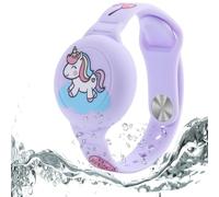 Dingfeiyu Kids Waterproof Bracelet for Airtag, Soft Silicone Wristband Case Cover for Airtag, Lightweight Holder for Apple AirTag Watch Band for Toddler