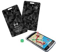 Dingfeiyu Tracker Card Tag Waterproof, 1.5mm Ultra Thin, Wireless Charging, Compatible with Apple Find My (iOS only), Item Finder and Locator for Keys, Wallet, Luggage, Suitcase (Diamond pattern)