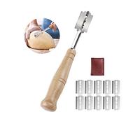 DINGFENG Bread Lame & Scorer, 10PC Sourdough Scoring Blades with Wood Handle, Professional Dough Scoring Tool and Bread Blade for Home Bakers, Storage Case Included