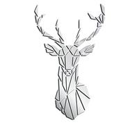 DINGFENG Mirror Deer Wall Stickers Home Decor, 3D Self Adhesive Panels，Mirror Tiles for Acrylic DIY Design Bedroom Living Room Decorative
