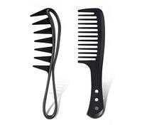 DINGFENG Wide tooth comb, 2 Packs Large Curl Comb for Long Wet and Curly wavy hair, Shark tooth wig combs For Men and Women, Heat Resistant & Anti-Static Styling Comb