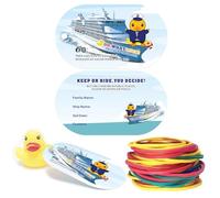 Dinggaogao 50 Pieces Duck Tags, Ducking Game Cards,Cruising Rubber Duck Tagsfor Ducks 50 Rubber Bands, 1.96 x 3.54 Inches Duck Tags for Cruise Ship(Cruise Tags)