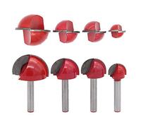 DingGreat 4Pcs 6mm Shank Round Nose Cove Core Box Router Bit, Round Groove Router Bit Cutter for Woodworking