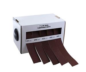 DingGreat 5PCS 6M Abrasive Sandpaper Emery Cloth Roll, 150-600 Grit 5 Rolls Sanding Belt Drawable Emery Cloth Sandpaper Dry Abrasive Belt Box Wood Grinding Roll Belts for Wood Turners, Automotive
