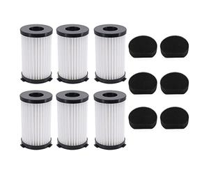 DingGreat 6 HEPA Filters + 6 Sponge Filters for MOOSOO D600 D601 Replacement HEPA Filter Compatible for Ariete Handy Force 2761 and 2759 Vacuum Cleaners