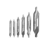 DingGreat 6Pcs HSS Center Drill Bits Set, 1/1.5/2/2.5/3/5mm 60 Degree Lathe Mill Combined Centre Drill Countersink Bit Suitable for Positioning and Chamfering Processing