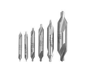 DingGreat 6Pcs HSS Center Drill Bits Set, 1/1.5/2/2.5/3/5mm 60 Degree Lathe Mill Combined Centre Drill Countersink Bit Suitable for Positioning and Chamfering Processing