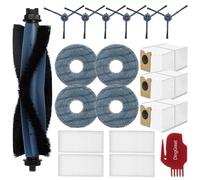 DingGreat Accessories for Eufy Omni C20 Robot Vacuum Cleaner, Eufy Omni C20 Robot Vacuum Cleaner Replacement Set (1 Main Brush + 4 Mop Pads + 6 Side Brushes + 4 HEPA Filters + 3 Dust Bags)