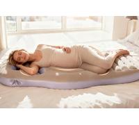 DingGreat Inflatable Pregnancy Pillow Mattress with Hole for Sleeping, Flocked PVC Maternity & Body Pillow for Pregnant Women, Comfortable Tummy Support Bed for Stomach Sleepers with Foot Pump (Beige)