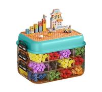 DingGreat Storage Boxes with Lids for Lego Cube, Kids Toy Lego Storage Box, with Handle, 3 Layers Clear Compartment Craft Plastic Drawers, for Storing Toys, Jewelry, Crafts etc.