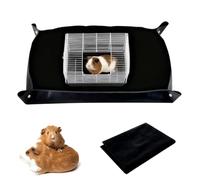 DingGreat Waterproof Pet Playpen Mat 150x100cm - Extra Thick PVC Base for Rabbit Hutch, Puppy Pen, Guinea Pig Cage Liner, Reusable, Easy Clean, Indoor Outdoor Use (Black)