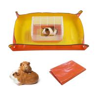 DingGreat Waterproof Pet Playpen Mat 150x100cm - Extra Thick PVC Base for Rabbit Hutch, Puppy Pen, Guinea Pig Cage Liner, Reusable, Easy Clean, Indoor Outdoor Use (Orange)