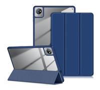DINGGUAGUA Case for Blackview Tab 70 2023 Tablet, Transparent Hard Shell Back Folio Trifold Cover for Tab 7/8 WiFi, Dark Blue
