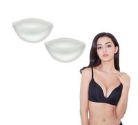Dinghaole 1 Pair Silicone Breasts Insert Pads,Invisible Chicken Fillet Bra Inserts Push Up Bra Pads,Silicone Breast Forms for Bikini Swimsuit,Push Up Bra Pads Inserts,Sticky Push Up Bra Booster, Clear