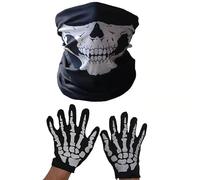 dinghaole 1 Pairs Stunning Black & White Skeleton Gloves,skeleton Mask,Cosplay,Events,Parties,Everyday Use,the Mask Costume,halloween Costume