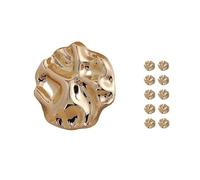 dinghaole 10-Pack 23mm Fashion Gold Metal Buttons - Irregular Vintage-Style Design for Cardigans, Coats & DIY Crafts