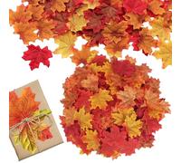 dinghaole 100 Pcs Artificial Autumn Leaves, Autumn Leaves Fake Leaves Fall Leaves for Decorating Autumnal Theme Room, Card Making, Autumn Decorations, Table Crafts and Thanksgiving Day