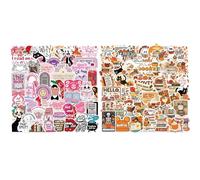 Dinghaole 100 Pcs Waterproof Vinyl Stickers for Scrapbooking, Aesthetic Style Kawaii Summer Stickers, Cute Sprunki Elements for Journal, Laptop, New Home Gift