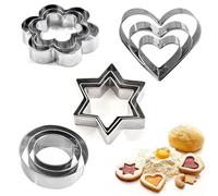 dinghaole 12 Pcs Cookie Cutters Shapes Baking Set, Biscuit Stainless Steel Metal Molds, Pastry Baking Mould for Cookie Cake Decorating, for Birthday Christmas Valentine's Day Easter Cupcake Present