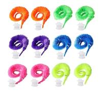 dinghaole 12 Pcs Worm on a String, Magic Twisty Worms, Rainbow Magic Twisty Wiggly Worms, Colorful Fuzzy worms for Cats, magic Fuzzy worms Toys for Parties and Pet Entertainment
