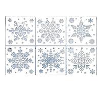 Dinghaole 12Pcs Christmas Window Snowspray Template - Reusable Plastic Snowflake Template for Holiday Decoration On Windows, Mirrors, Walls, and Glass