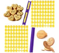 dinghaole 144 Pcs Alphabet Number Cookie Press Letter, Alphabet Stamp, Letter Stamps for Clay Fondant Icing Biscuit Press, for Making Cookies Letters Stamp DIY Clay Cakes Baking Message Letters