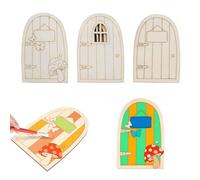 dinghaole 15 Pcs Unpainted Wooden Fairy Door, Fairy Doors for Garden Trees, Miniature Gardens Elf Doors Fairies for Tree, Fairys Gardens Ornaments Outdoor Decor for Potted Decoration