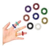 Dinghaole 16 Pcs Acupressure Rings,Spiky Sensory Finger Rings,Acupressure Rings Spiky Sensory Rings for Fingers Stress Relief,Massager Improves Blood Circulation,Metal Acupressure Rings